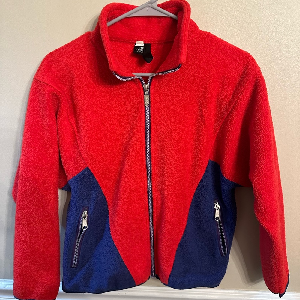 The North Face Women’s Vintage Made in USA Red and Blue Fleece Jacket